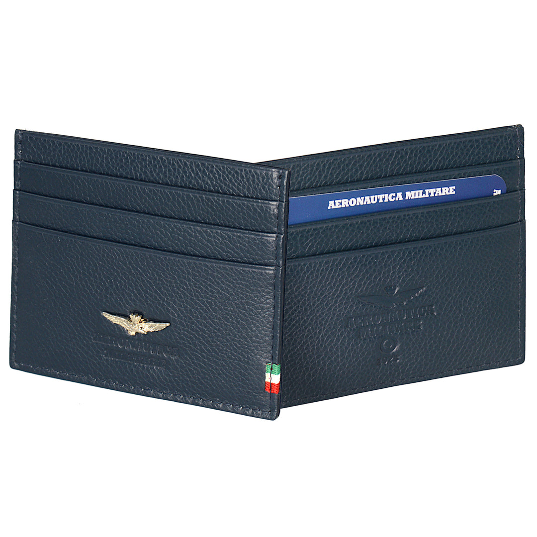 Aeronautica Military क्रेडिट कार्ड धारक चमड़े AM106-बीएल