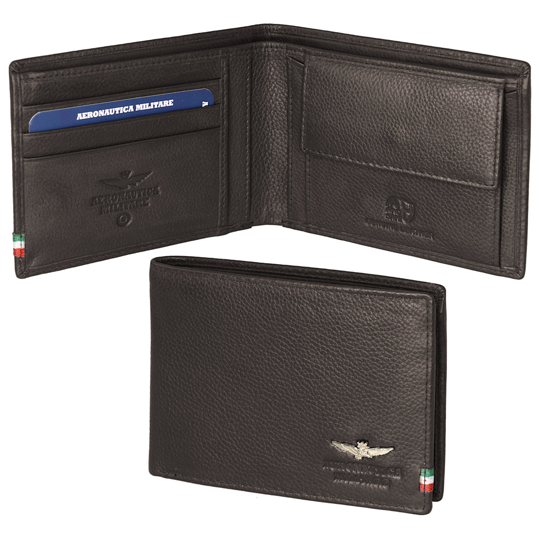 Aeronautica Military Flag Wallets with Leather Pigtailes AM102-एमओ चमड़े के साथ