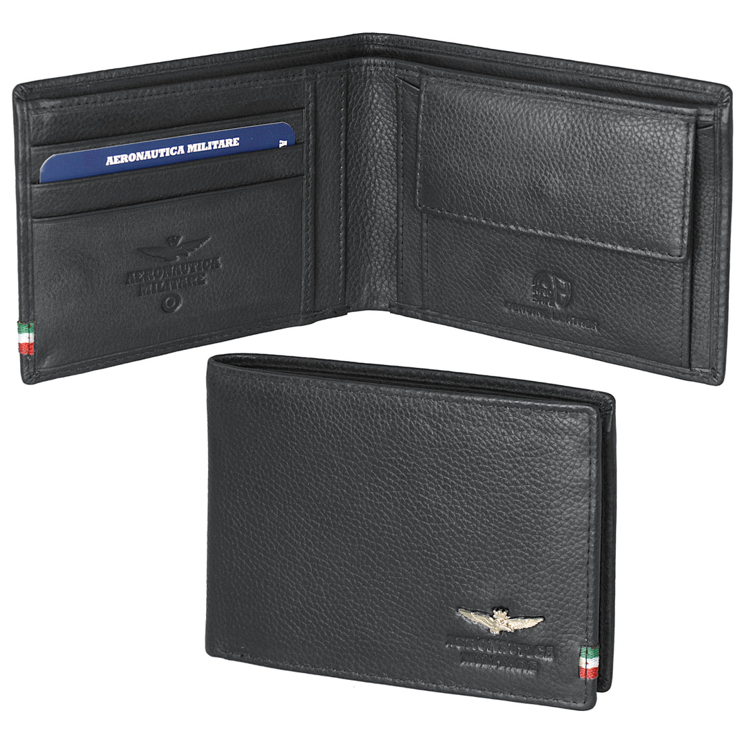 Aeronautica Military Flag Wallets with Leather Pigtailes AM102-NE लेदर के साथ