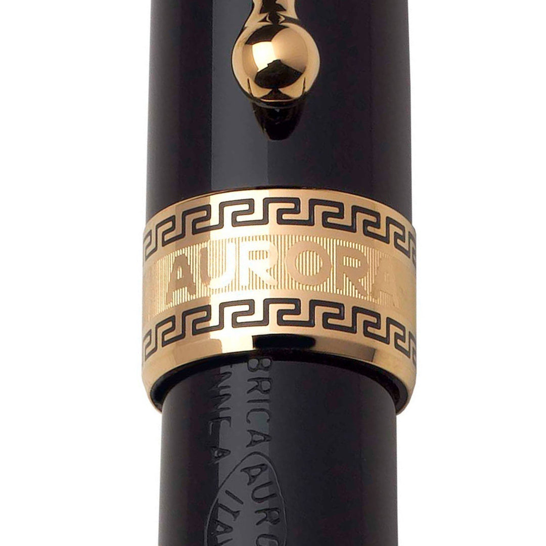 Aurora stilografica a pistone Optima Auroloide nera finiture oro 997-N - Gioielleria Capodagli
