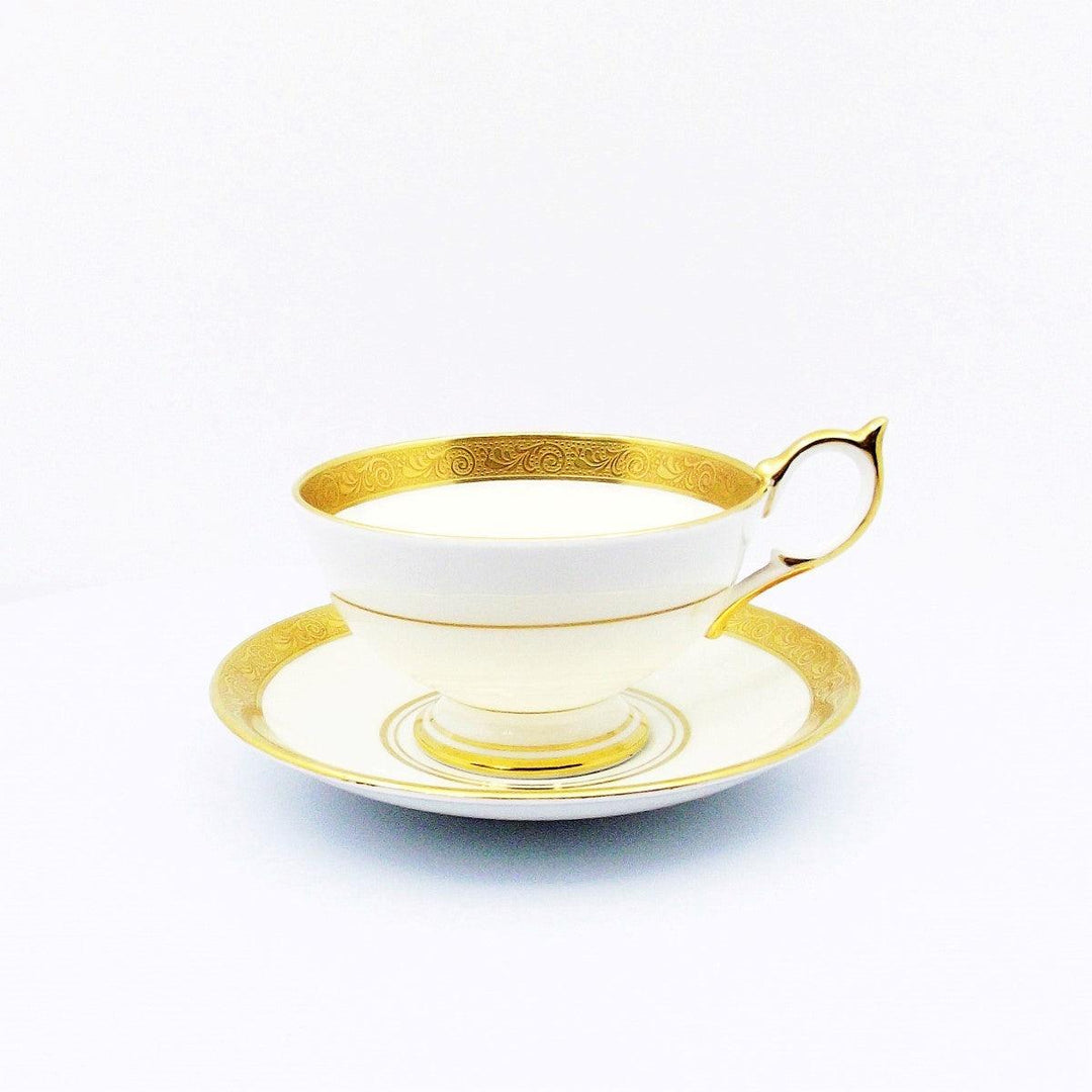Aynsley England 1 tea cup with pure gold decoration, fine porcelain, English bone china A-0059 - Gioielleria Capodagli