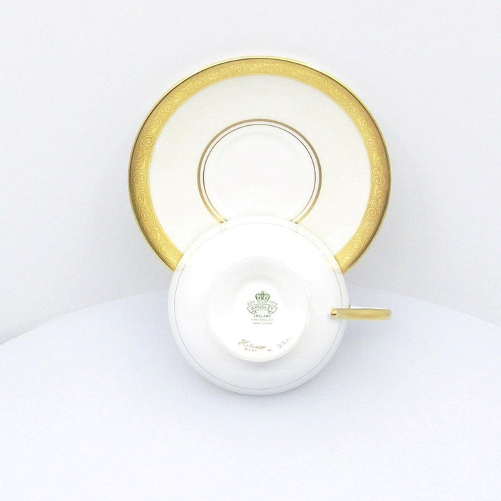 Aynsley England 1 tea cup with pure gold decoration, fine porcelain, English bone china A-0059 - Gioielleria Capodagli