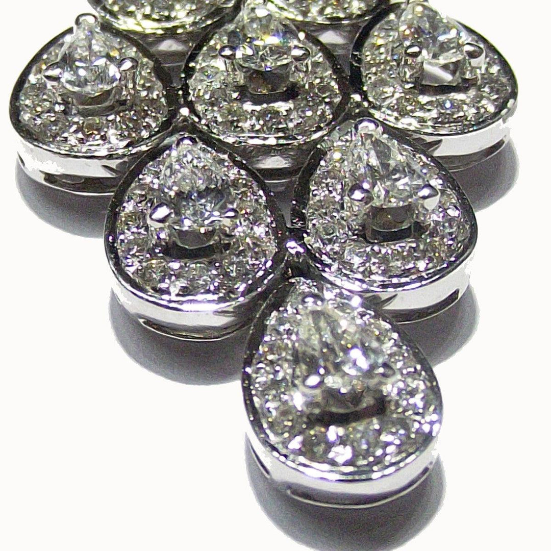 Bianco Milano earrings in 18K white gold 15.60g diamonds 1.50ct pear cut 2.20ct color G clarity VS 0194OR - Gioielleria Capodagli