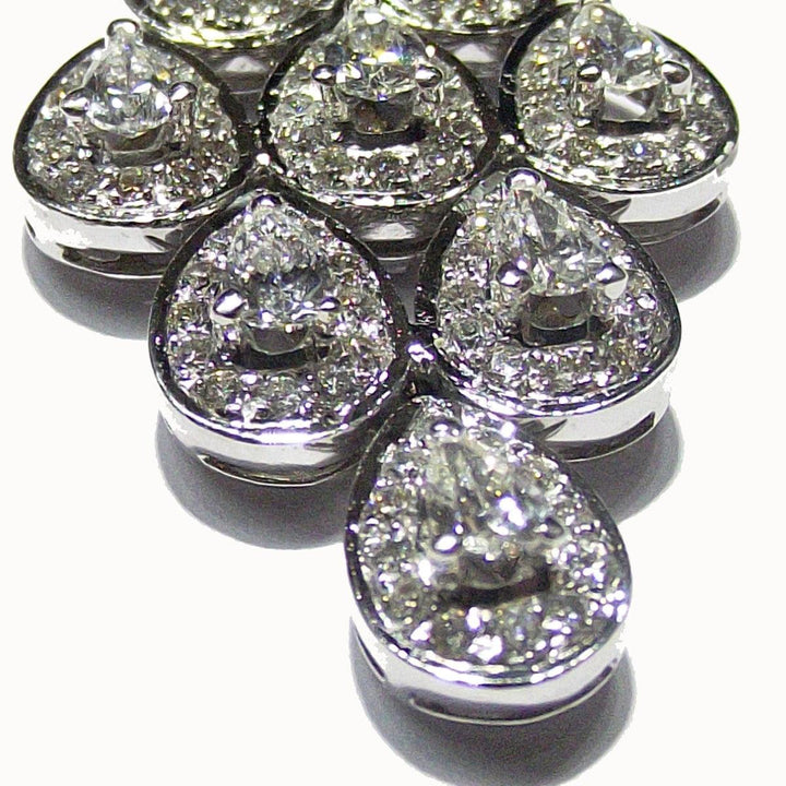 Bianco Milano earrings in 18K white gold 15.60g diamonds 1.50ct pear cut 2.20ct color G clarity VS 0194OR - Gioielleria Capodagli