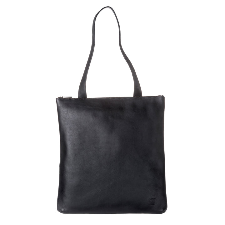 DuDu ज़िप बंद करने के साथ बड़े और विशाल असली लेदर में महिलाओं के कंधे दुकानदार बैग