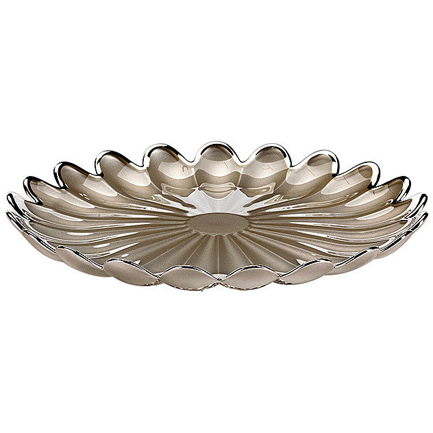 Ottaviani plate silvered glass Margherita Sand 22cm 800369C