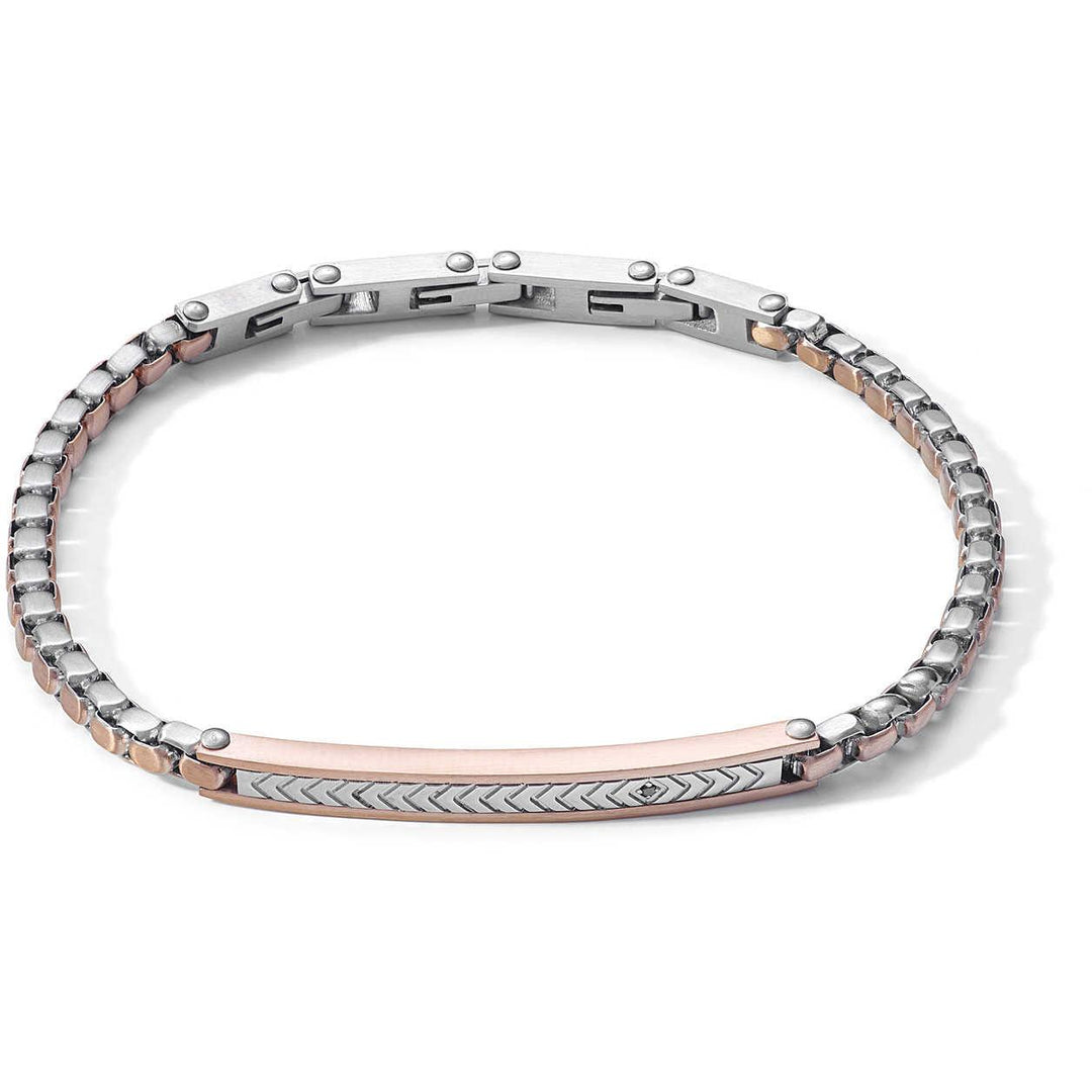 Comete bracciale Faces acciaio e acciaio finitura PVD oro rosa zircone UBR 1031 - Capodagli 1937