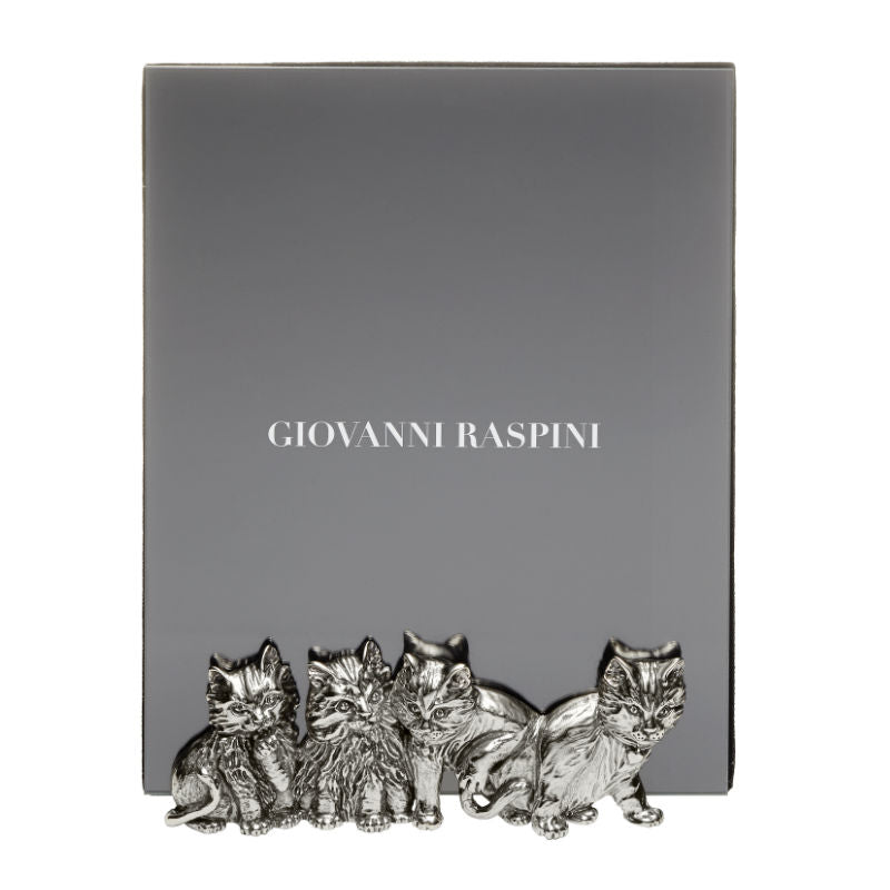 Giovanni Raspini Gatti ग्लास 16x20cm सफेद कांस्य B0364