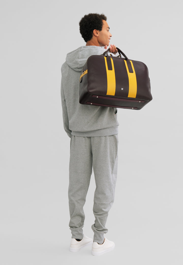 DuDu कंधे बैग लेदर यात्रा, सप्ताहांत के लिए बैग पुरुषों की जिम महिलाओं 32L बड़े, सप्ताहांत यात्रा बैग 49cm