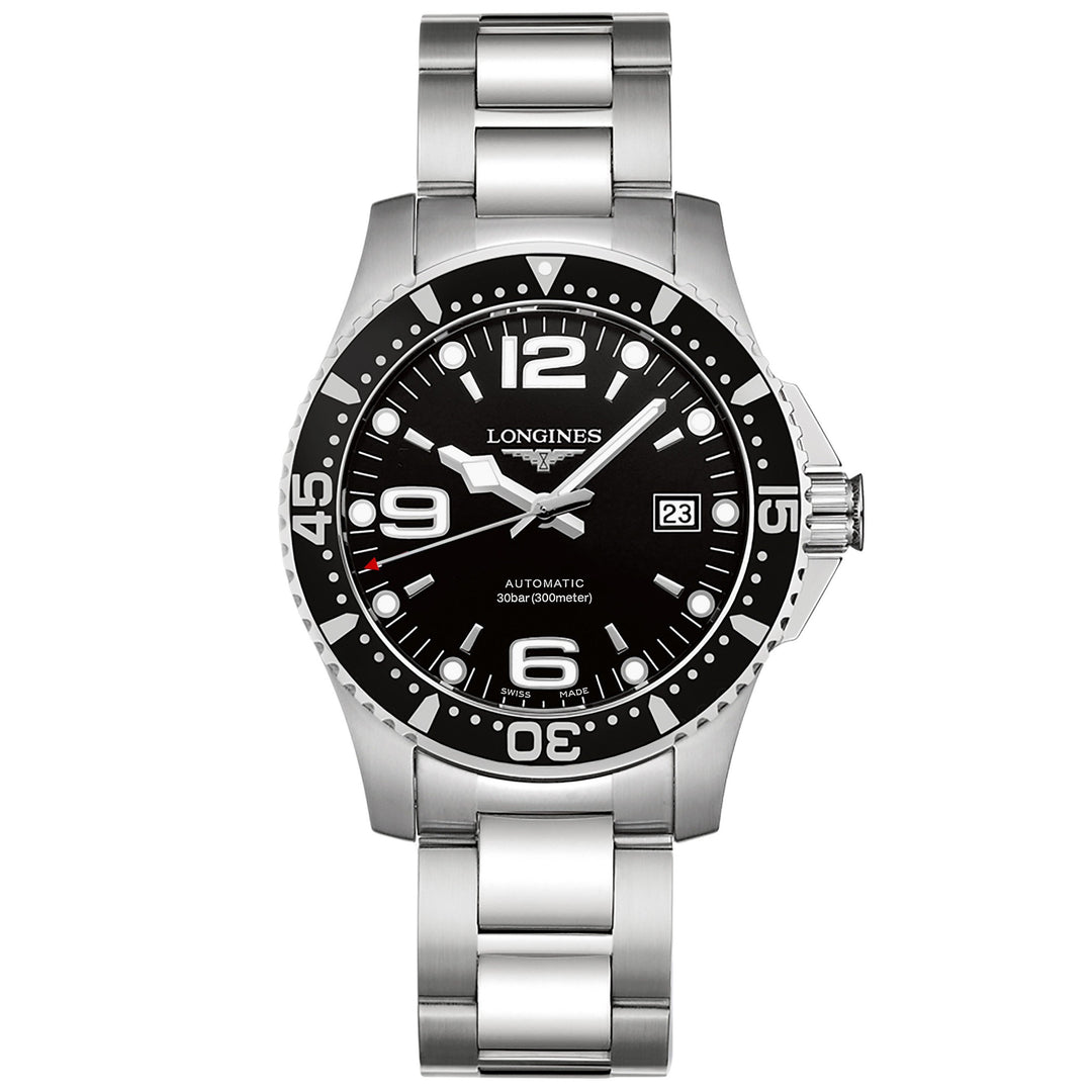 Longines orologio HydroConquest 41mm nero automatico acciaio L3.742.4.56.6 - Gioielleria Capodagli