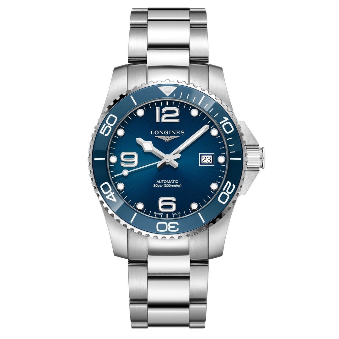 Longines orologio HydroConquest ceramic 41mm blu automatico acciaio L3.781.4.96.6 - Gioielleria Capodagli