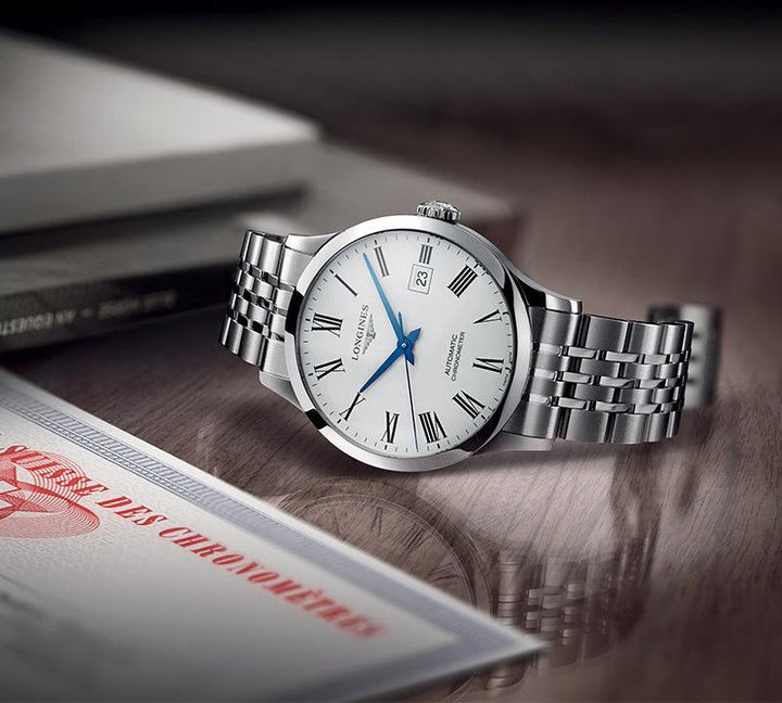 Longines Record Collection watch 38.5mm white automatic steel L2.820.4.11.6 - Gioielleria Capodagli
