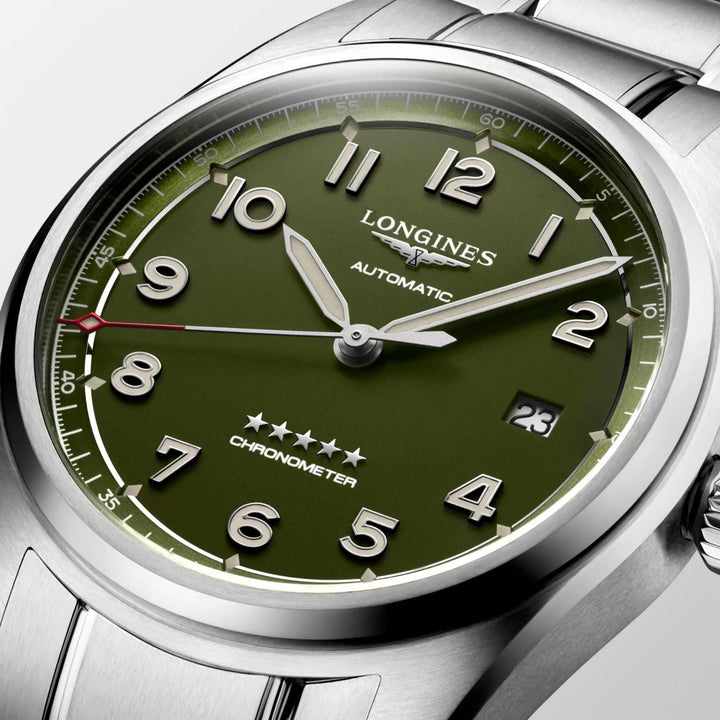 Longines orologio Spirit 40mm verde matt automatico acciaio L3.810.4.03.6 - Capodagli 1937