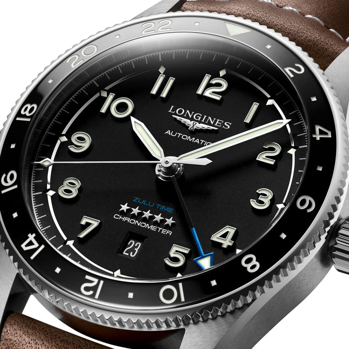 Longines orologio Spirit Zulu Time 42mm nero automatico acciaio L3.812.4.53.2 - Capodagli 1937