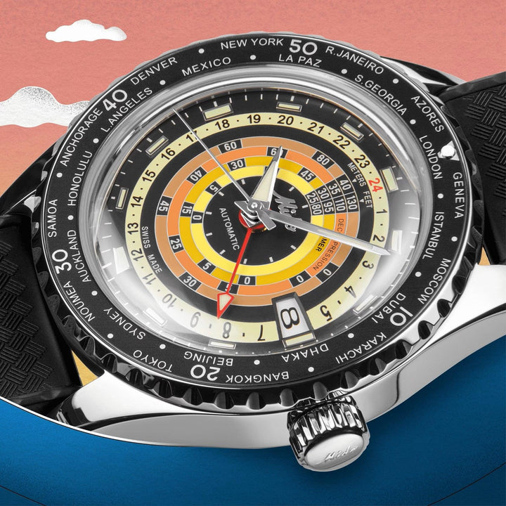 Mido orologio Ocean Star Decompression Worldtimer Special Edition 40mm nero automatico acciaio M026.829.17.051.00 - Capodagli 1937