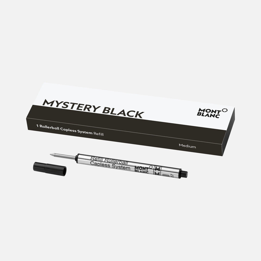 Montblanc 1 refill per roller sistema senza cappuccio medio nero Mystery Black punta M 128242 - Capodagli 1937