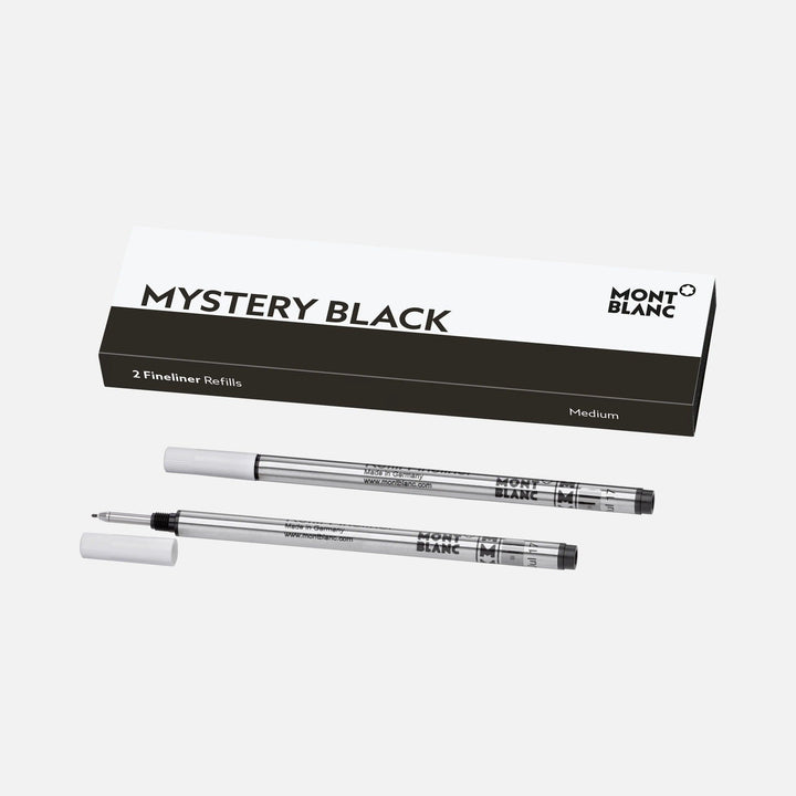 Montblanc 2 refill per fineliner punta M Mystery Black nero 128246 - Capodagli 1937