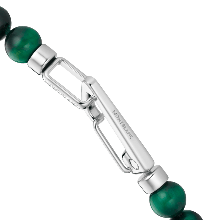 Montblanc bracciale Wrap Me acciaio e occhio di tigre verde misura L 12596568 - Gioielleria Capodagli