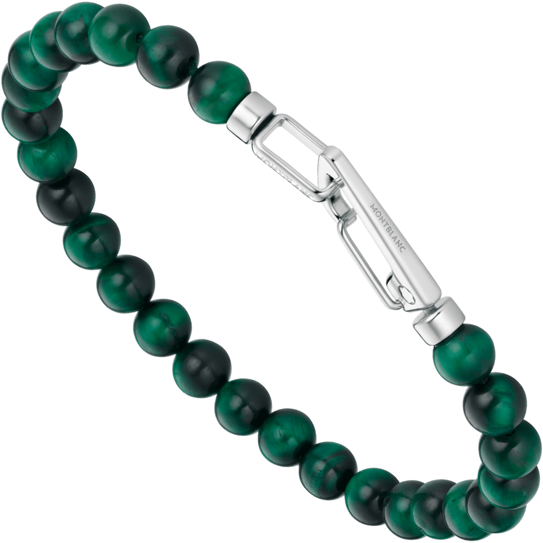 Montblanc bracciale Wrap Me acciaio e occhio di tigre verde misura M 12596563 - Gioielleria Capodagli