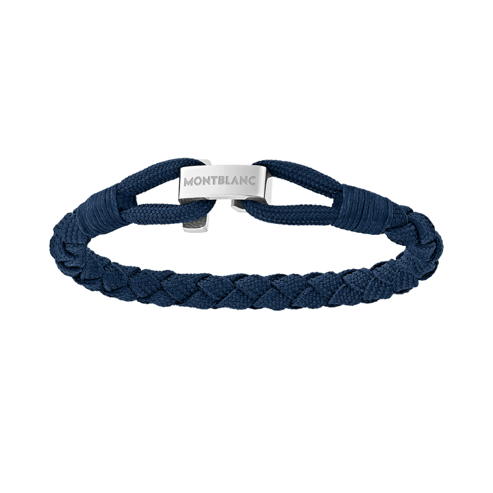 Montblanc bracciale Wrap Me blu in nylon e acciaio misura S 12838360 - Capodagli 1937