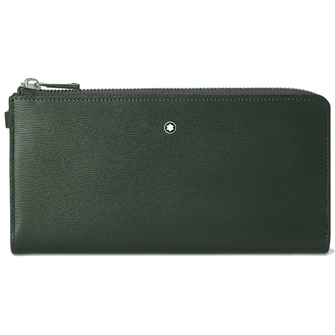 Montblanc portafoglio lungo 12 scomparti Meisterstück 4810 Deep Forest verde con cerniera e cinturino da polso amovibile 129249 - Capodagli 1937