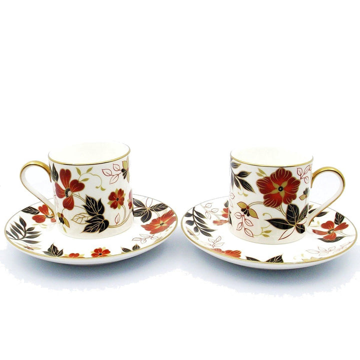 Narumi servizio 2 tazzine da caffè porcellana Bone China finiture oro A/1404 - Gioielleria Capodagli