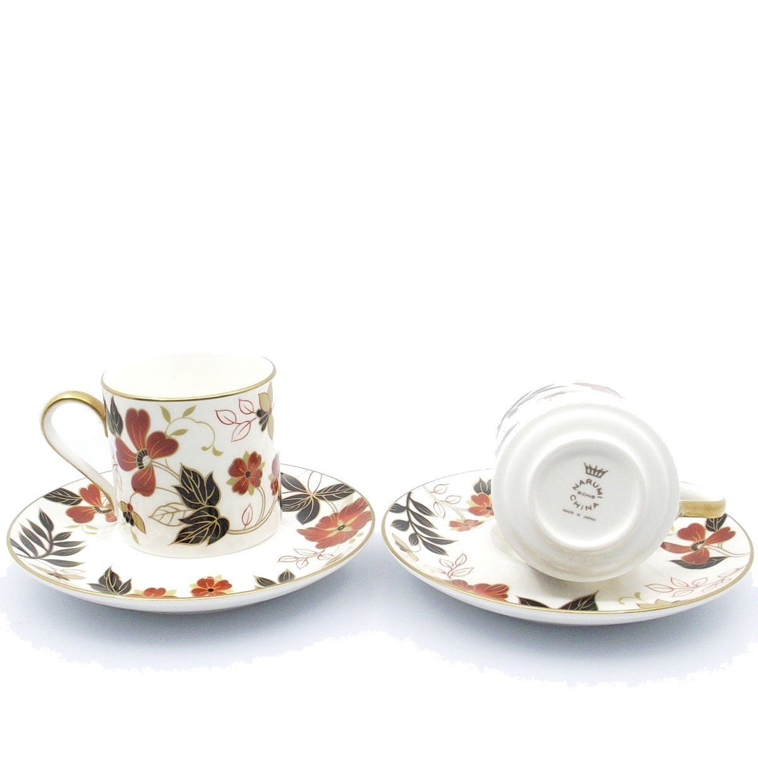 Narumi servizio 2 tazzine da caffè porcellana Bone China finiture oro A/1404 - Gioielleria Capodagli