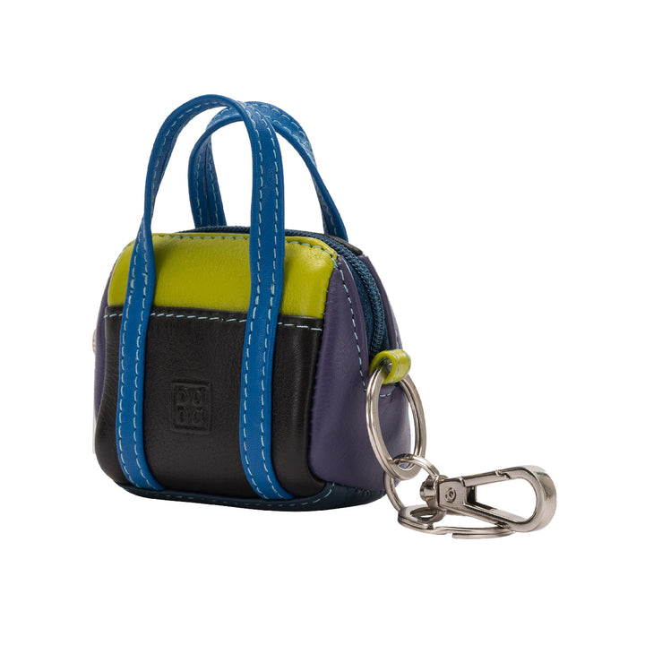 DUDUk keychain door handbag in colorful leather mini bag with zip zip zipper rings and carabiners