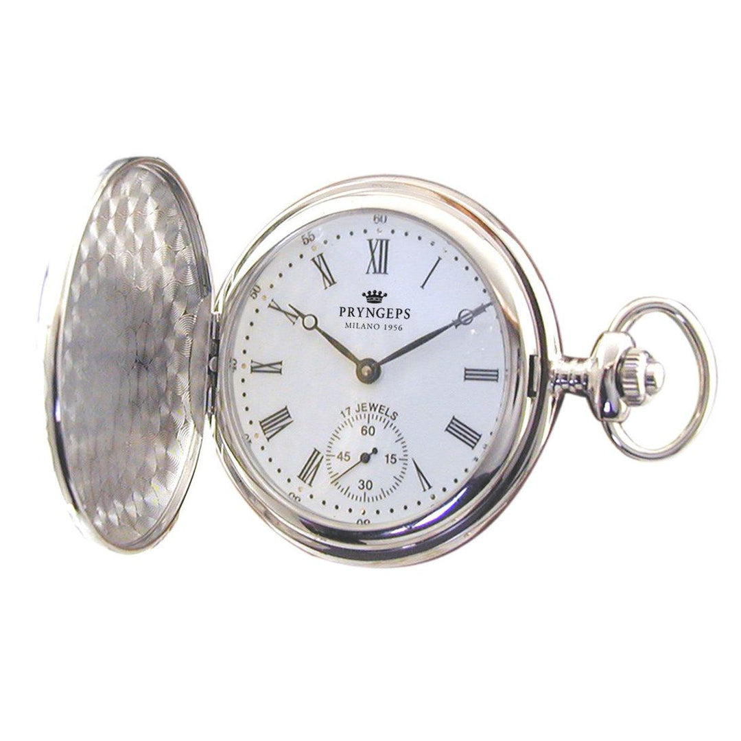 Pryngeps orologio da tasca 48mm bianco carica manuale acciaio T085 - Capodagli 1937