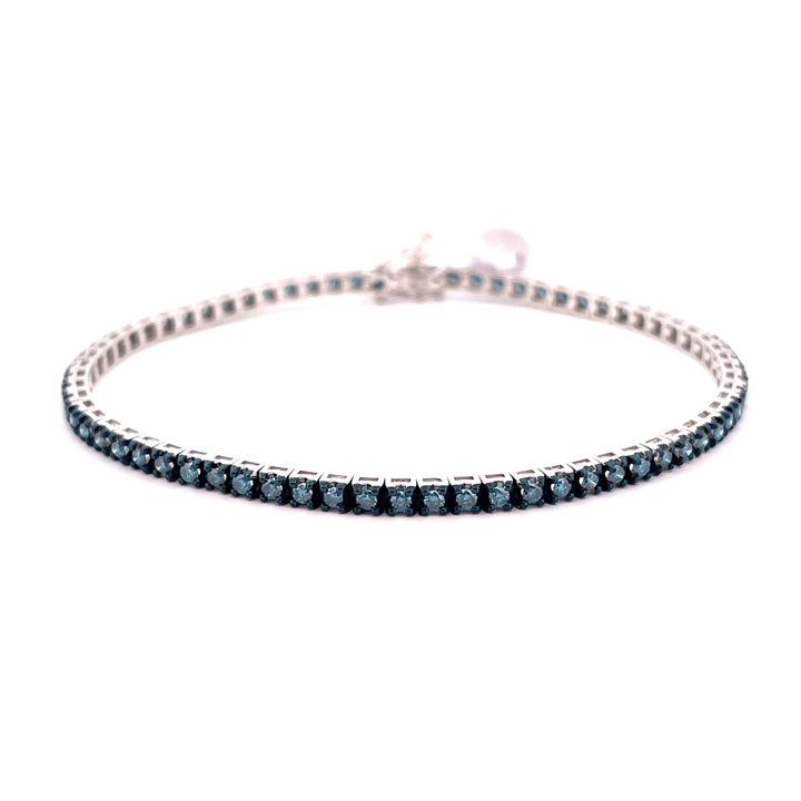 Sidalo bracciale tennis oro bianco 18kt e diamanti blu 2,04ct M5188-3BB 0020BR - Capodagli 1937