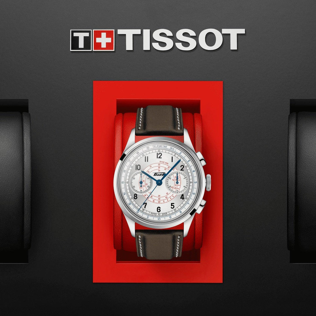 Tissot orologio Telemeter 1938 42mm argento automatico acciaio T142.462.16.032.00 - Capodagli 1937