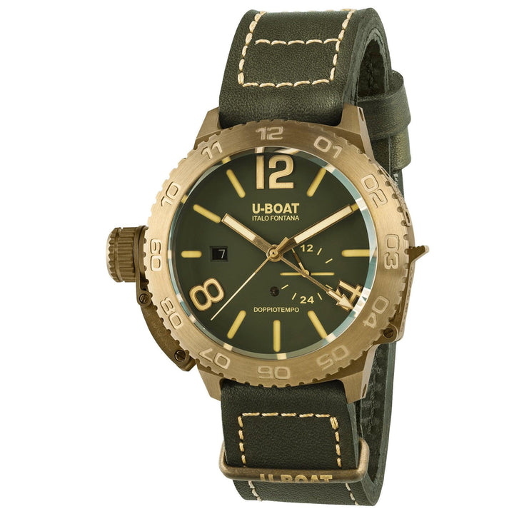 U-BOAT orologio DOPPIOTEMPO 46 BRONZO GR 46mm verde automatico bronzo 9088 - Capodagli 1937