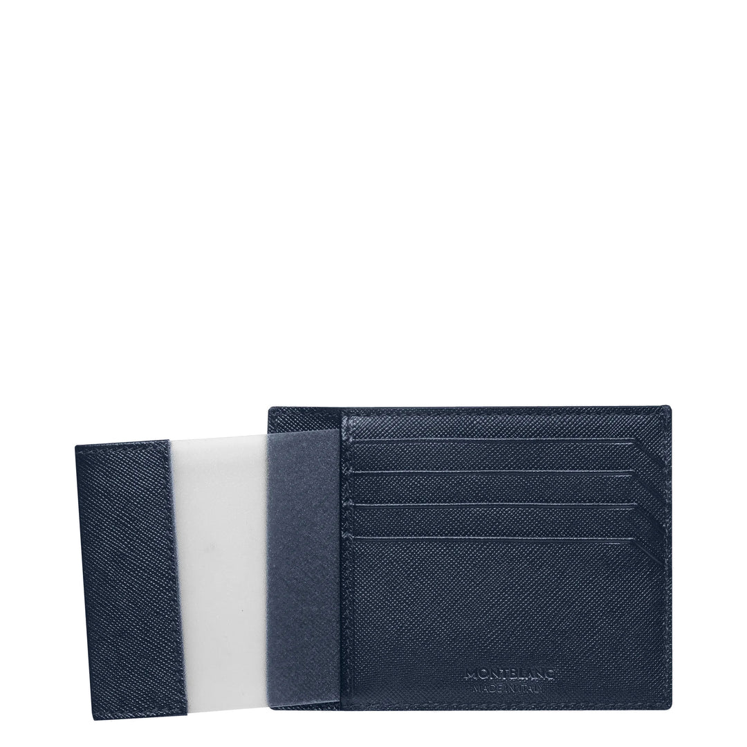 Montblanc 4 compartment pocket credit card holder with Montblanc Sartorial blue 128594