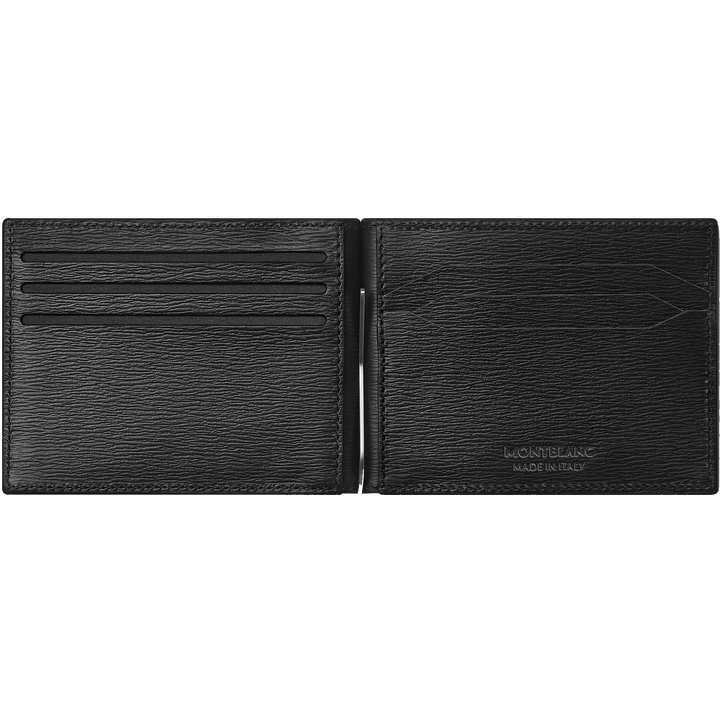 Montblanc मनी क्लैंप 129245 के साथ 6 डिब्बे Meisterst ⁇ ck 4810 काला बटुआ