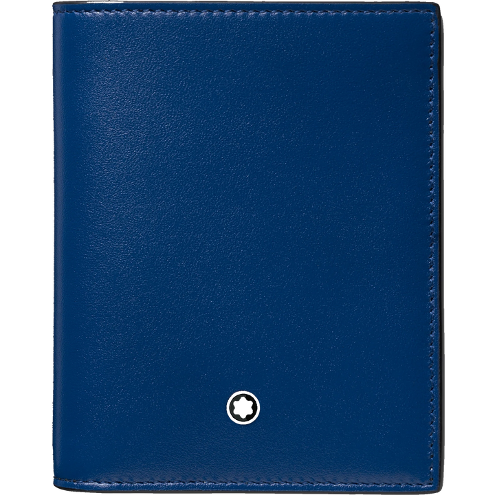 Montblanc Compact Wallet 6 Compartments Meisterst ⁇ ck Black/Blue 129678