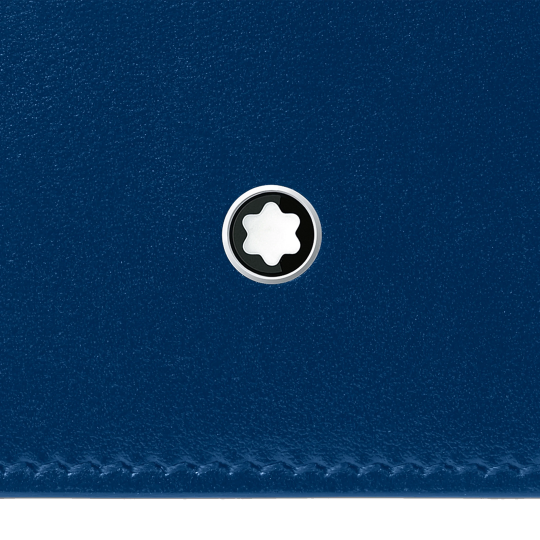 Montblanc लंबे बटुआ 15 डिब्बे Meisterst ⁇ ck काला/नीला 129681