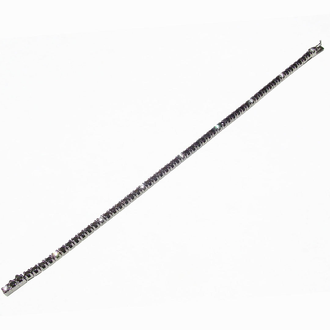 World Diamond Group tennis bracelet 18kt gold black ruthenium finish diamonds 0.34ct color G clarity VS and black diamonds 2.07ct 0200BR - Gioielleria Capodagli