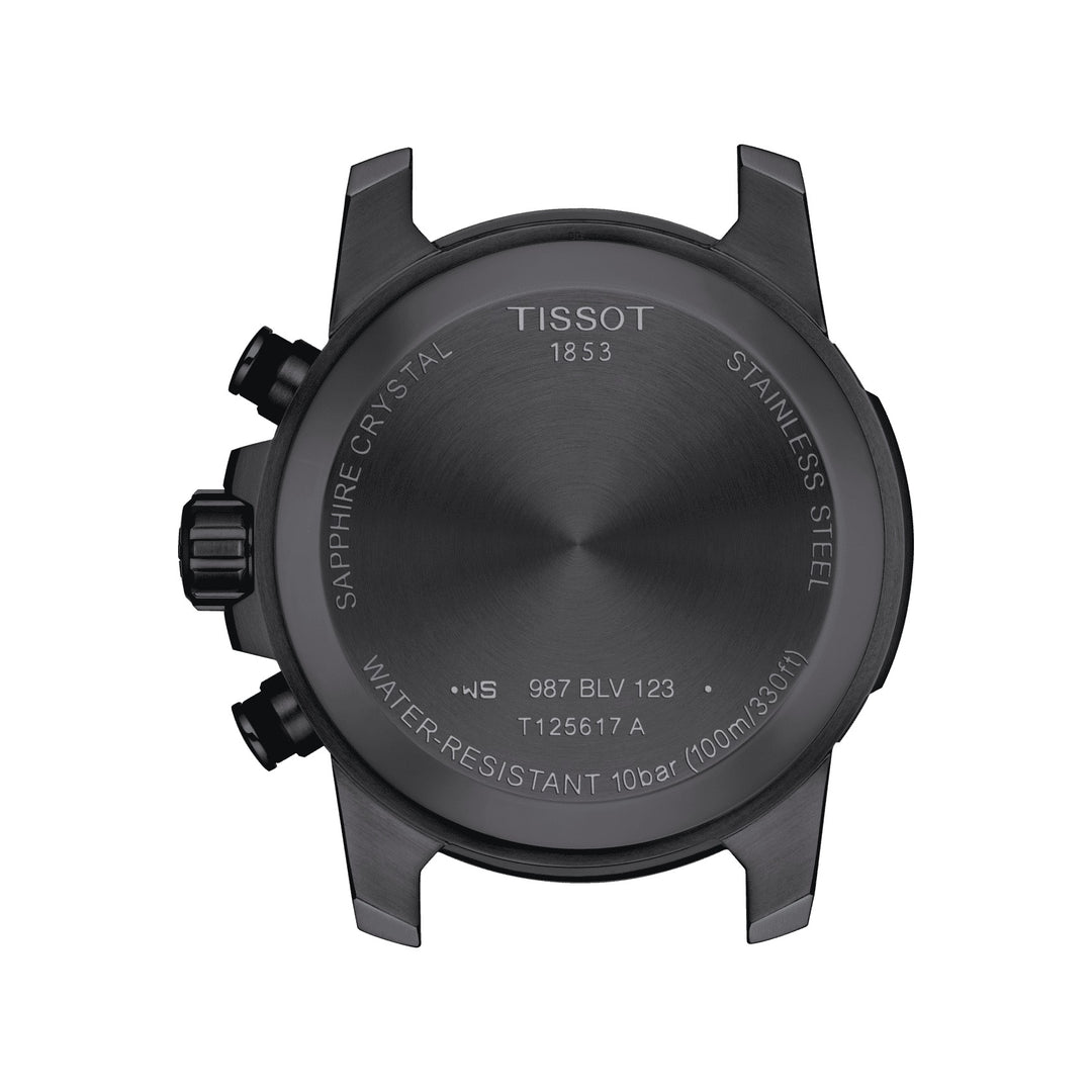 Tissot घड़ी सुपरस्पोर्ट क्रो 45 मिमी ब्लैक क्वार्ट्ज स्टील पीवीडी ब्लैक T125.617.37.051.01 खत्म