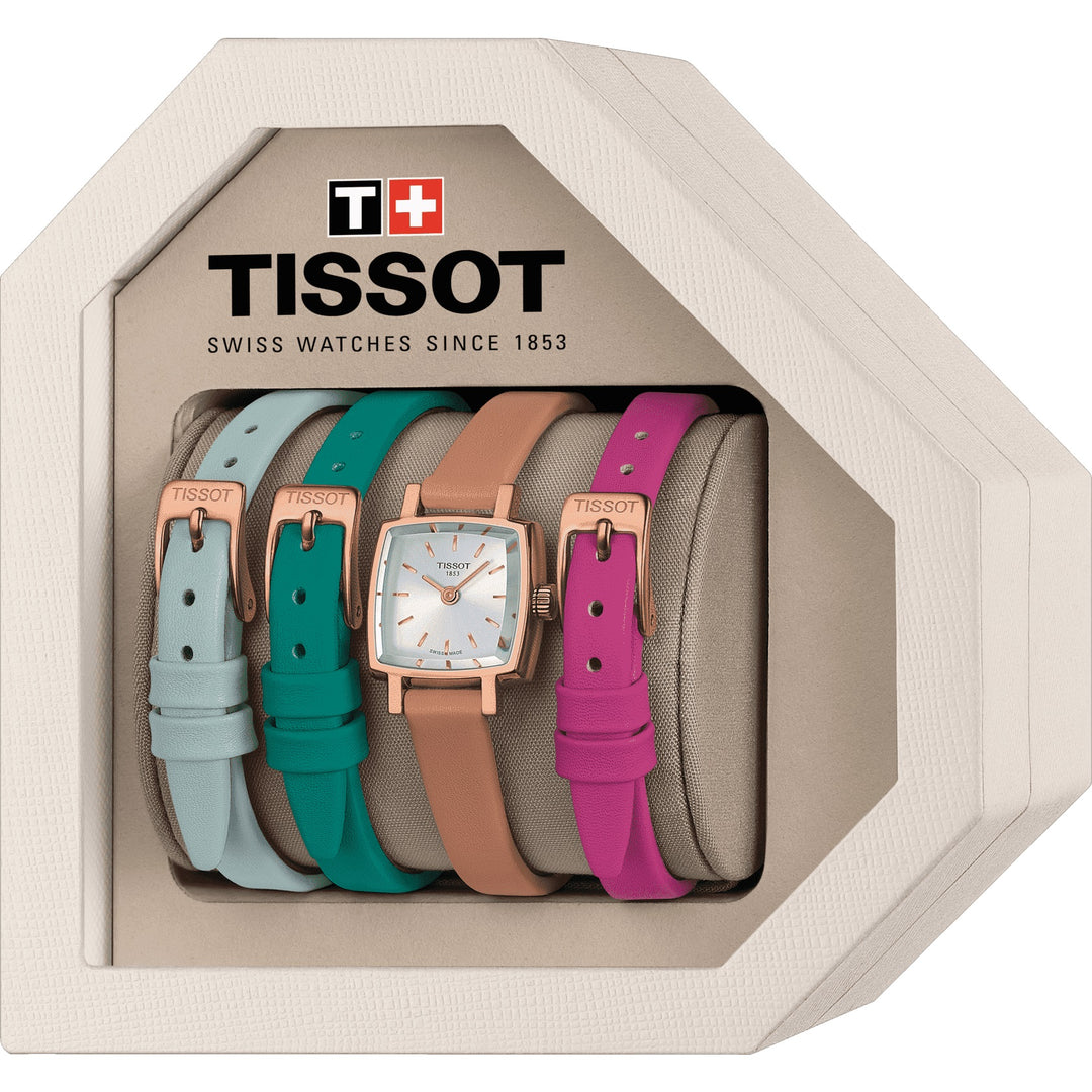 Tissssot Watch Lovely Summer Set 20mm Silver Quartz Steel Finish PVD Rose Gold T058.109.36.031.01