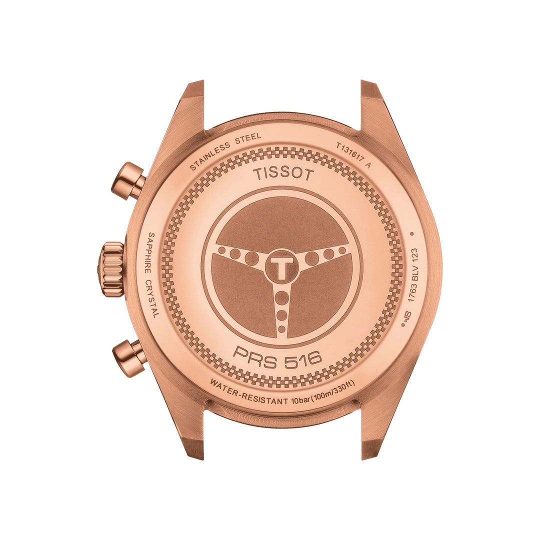 Tissot Watch PRS 516 Chronograph 45mm Cruach Grianchloch Grey Críochnaigh PVD Óir Pink T131.617.36.082.00