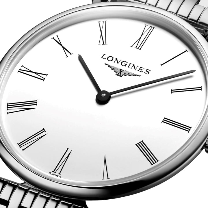 Longines घड़ी महान वर्ग 29mm सफेद क्वार्ट्ज स्टील L4.512.4.11.6