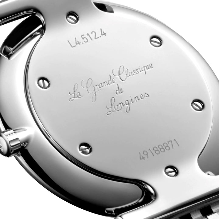 Longines घड़ी महान वर्ग 29mm सफेद क्वार्ट्ज स्टील L4.512.4.11.6