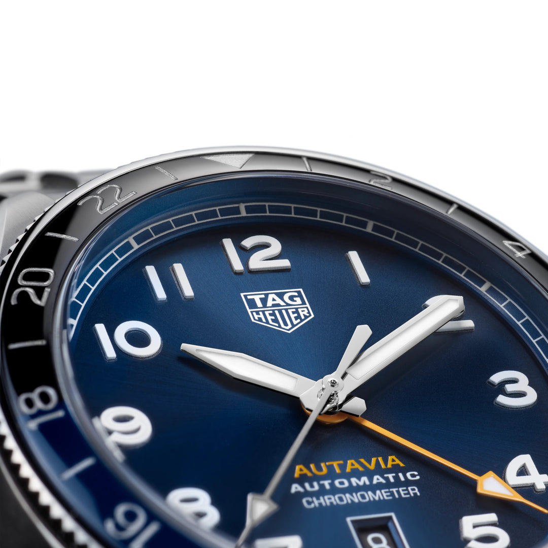 टैग Heuer घड़ी Autavia सीओसी GMT कैलिबर 7 सीमित संस्करण 42mm स्वत: स्टील WBE511A.BA0650