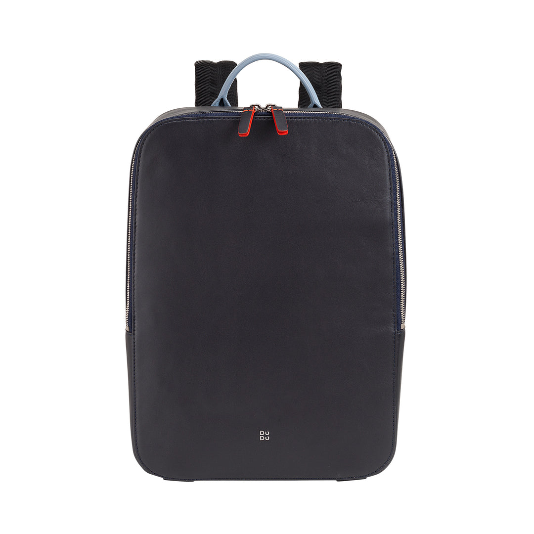 DuDu PC Backpack suas le 14 orlach i leathar galánta ildaite, Backpack MacBook Backpack agus táibléad iPad le Zip Zipper